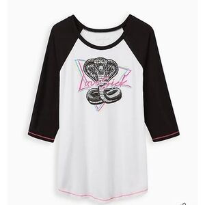 BASEBALL TEE - LOVESICK SNAKE WHITE & BLACK